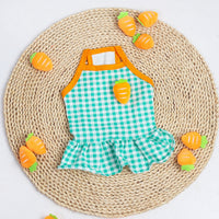 HKM-1017405 Summer Pet Dog Sling Skirt in Green - Cotton Princess Style for Comfortable Wear