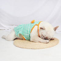HKM-1017405 Summer Pet Dog Sling Skirt in Green - Cotton Princess Style for Comfortable Wear