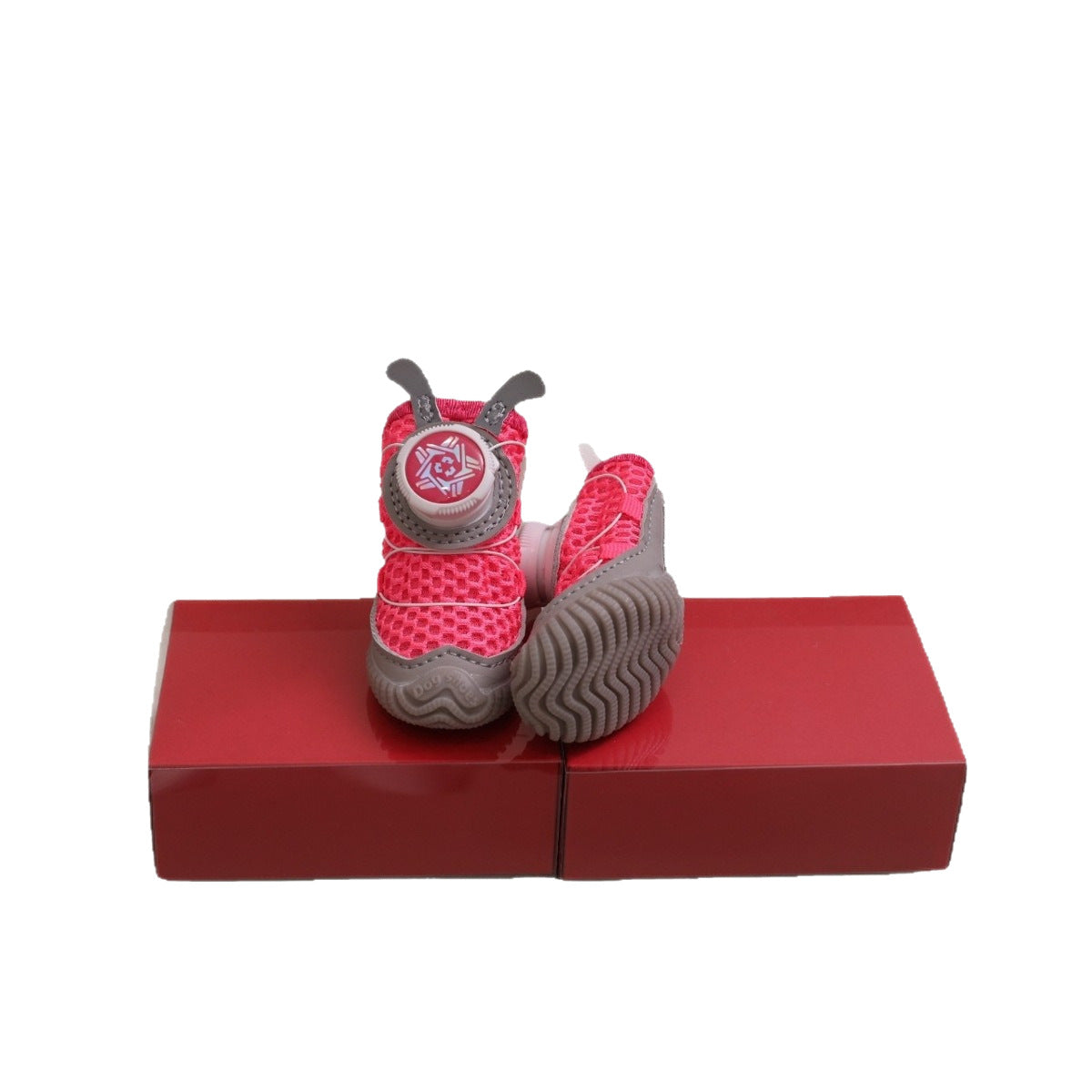 HKM-1017661 Breathable Mesh Pet Shoes for Small Dogs with Rotating Button - Multiple Colors Available