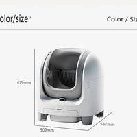 HKM-102163 Automatic Open-Top Self-Cleaning Cat Litter Box with APP Control and Weight Monitoring, Odor-Free Design for Cats Up to 10kg