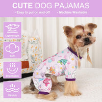 HKM-102227 Soft and Stretchy Dog Pajamas for Small Dogs - Breathable Onesies for Puppies and Cats, Ideal for Spring and Summer, Cute Mermaid Print