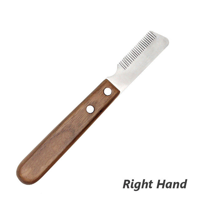 HKM-1022397 Dog Hair Removal Knife ¨C Pet Grooming Tool with Wooden Handle