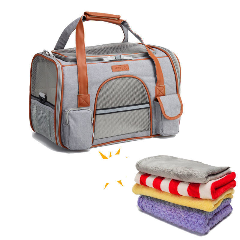 HKM-1023037 Portable Foldable Dog and Cat Backpack with Large Capacity and Optional Blanket or Mat