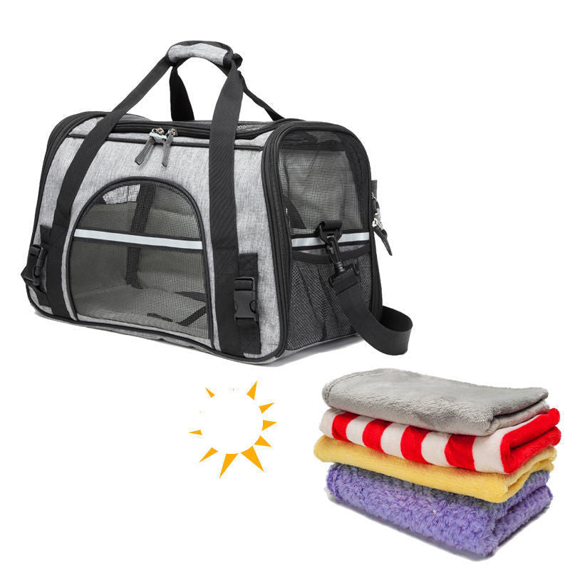 HKM-1023037 Portable Foldable Dog and Cat Backpack with Large Capacity and Optional Blanket or Mat