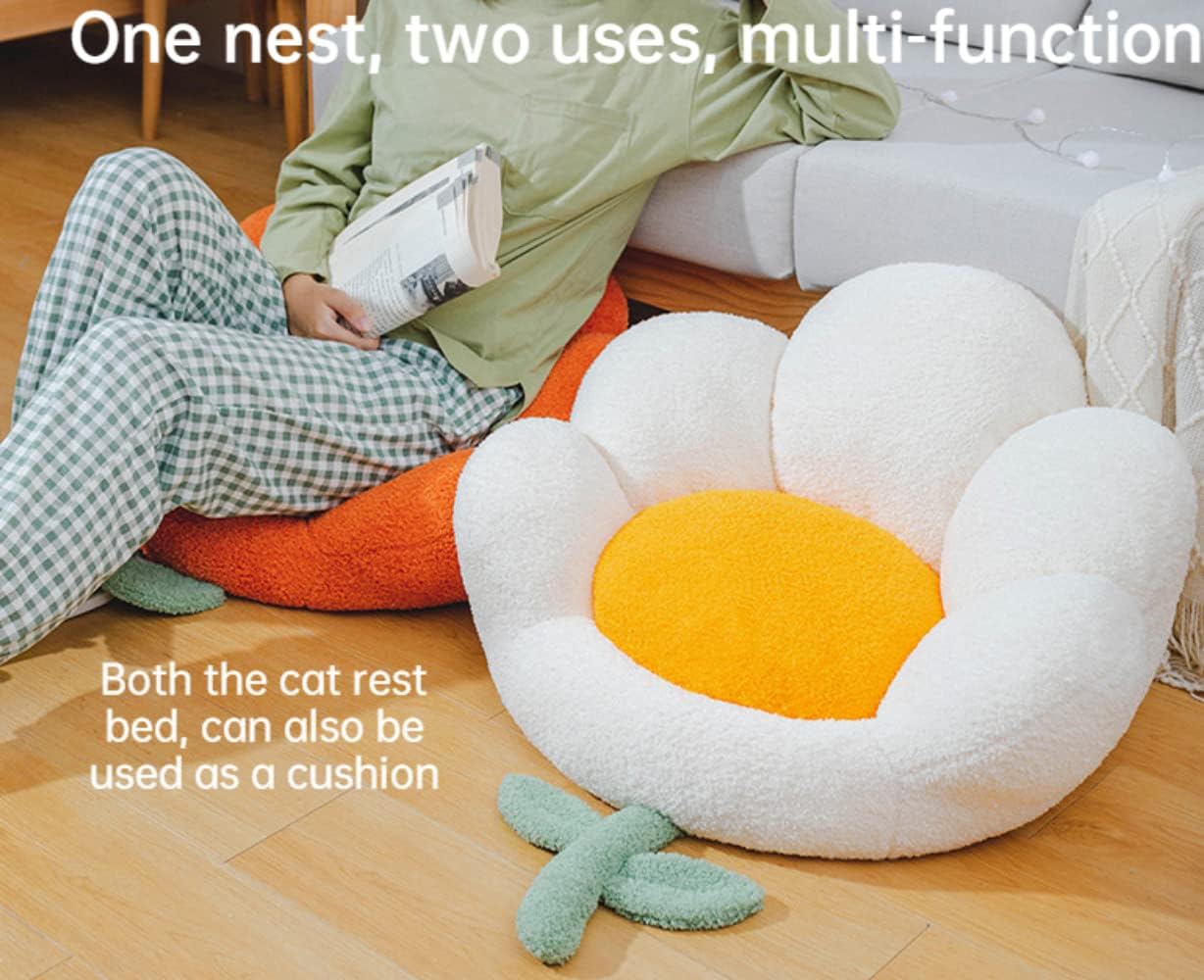HKM-1024061 Flower-Shaped Soft Cat and Dog Nest Bed, Non-Slip Comfortable Cushion for Small Pets