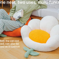 HKM-1024061 Flower-Shaped Soft Cat and Dog Nest Bed, Non-Slip Comfortable Cushion for Small Pets