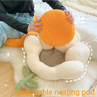 HKM-1024061 Flower-Shaped Soft Cat and Dog Nest Bed, Non-Slip Comfortable Cushion for Small Pets