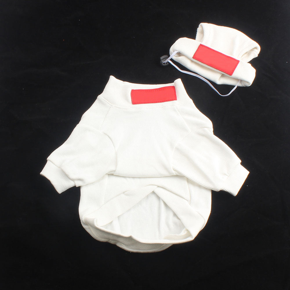 HKM-1024957 Casual Cotton Pet Shirt for Small and Medium Dogs in Black, White, Orange, Light Blue - Autumn/Winter Wear