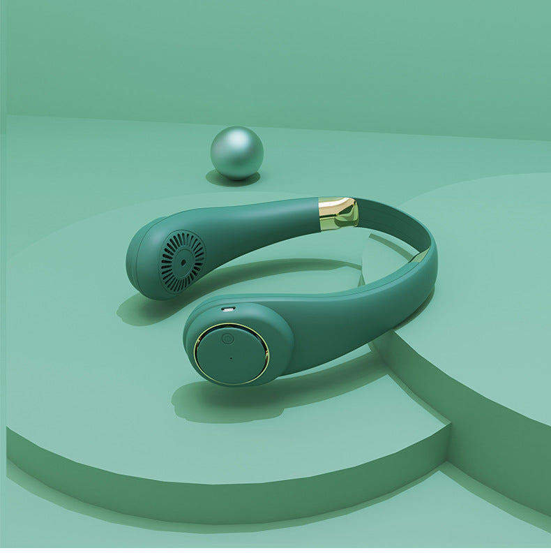 HKM-102611 Rechargeable Bladeless Neck Fan with Digital Display - Portable USB Air Cooling Device