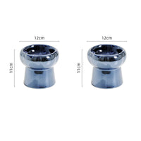 HKM-1026749 Tip-Proof Electroplated Ceramic Cat Bowl for Stable Feeding