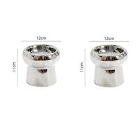 HKM-1026749 Tip-Proof Electroplated Ceramic Cat Bowl for Stable Feeding