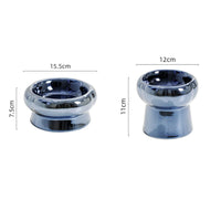 HKM-1026749 Tip-Proof Electroplated Ceramic Cat Bowl for Stable Feeding
