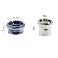 HKM-1026749 Tip-Proof Electroplated Ceramic Cat Bowl for Stable Feeding