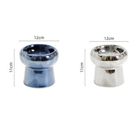 HKM-1026749 Tip-Proof Electroplated Ceramic Cat Bowl for Stable Feeding