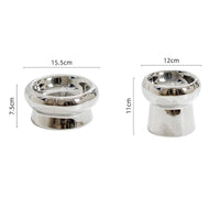 HKM-1026749 Tip-Proof Electroplated Ceramic Cat Bowl for Stable Feeding