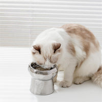 HKM-1026749 Tip-Proof Electroplated Ceramic Cat Bowl for Stable Feeding