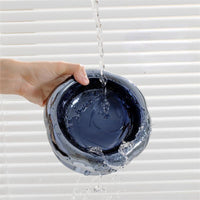 HKM-1026749 Tip-Proof Electroplated Ceramic Cat Bowl for Stable Feeding