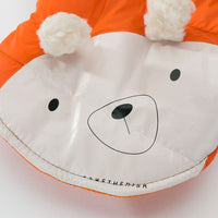 HKM-1027133 Two-Legged Thick Cotton Padded Jacket in Orange Bear Design for Small Pets
