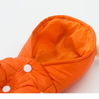 HKM-1027133 Two-Legged Thick Cotton Padded Jacket in Orange Bear Design for Small Pets