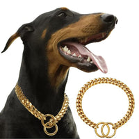 HKM-1028541 Stainless Steel Double Ring Dog Chain for All Seasons - Titanium Steel, Various Sizes Available
