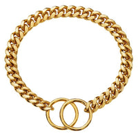 HKM-1028541 Stainless Steel Double Ring Dog Chain for All Seasons - Titanium Steel, Various Sizes Available