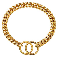 HKM-1028541 Stainless Steel Double Ring Dog Chain for All Seasons - Titanium Steel, Various Sizes Available