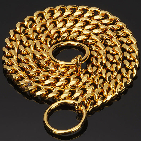 HKM-1028541 Stainless Steel Double Ring Dog Chain for All Seasons - Titanium Steel, Various Sizes Available