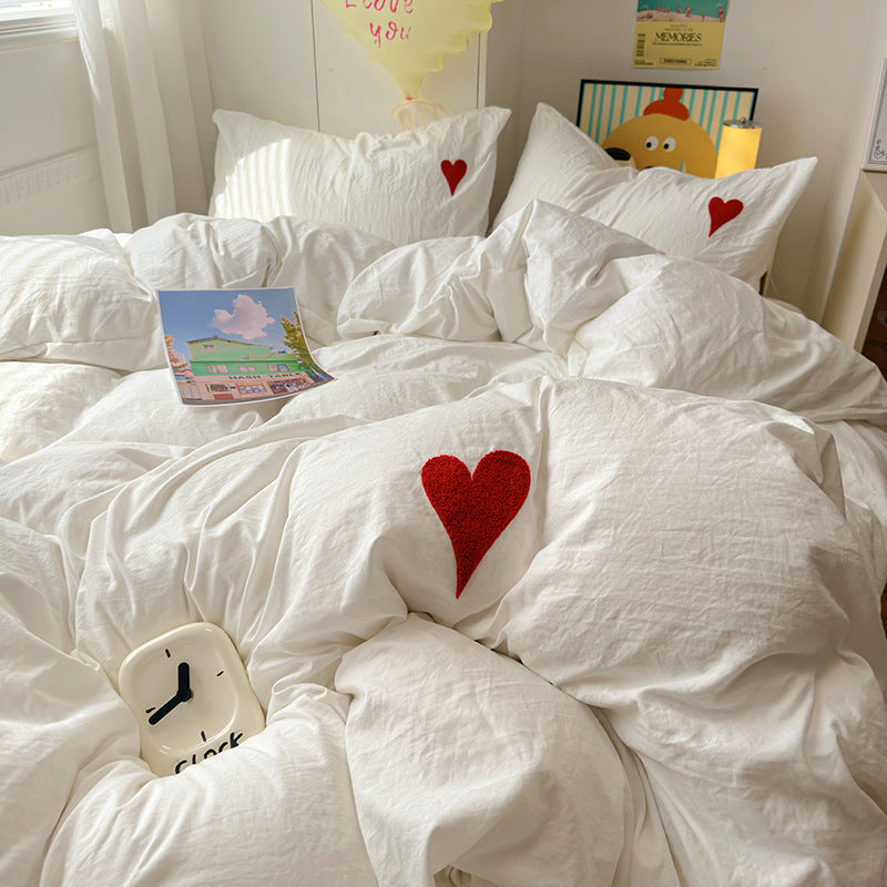 HKM-102867 Soft Cotton Cartoon Embroidered Bedding Towel Set - 3 or 4 Piece Option in Solid Color Designs