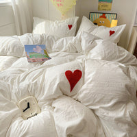 HKM-102867 Soft Cotton Cartoon Embroidered Bedding Towel Set - 3 or 4 Piece Option in Solid Color Designs