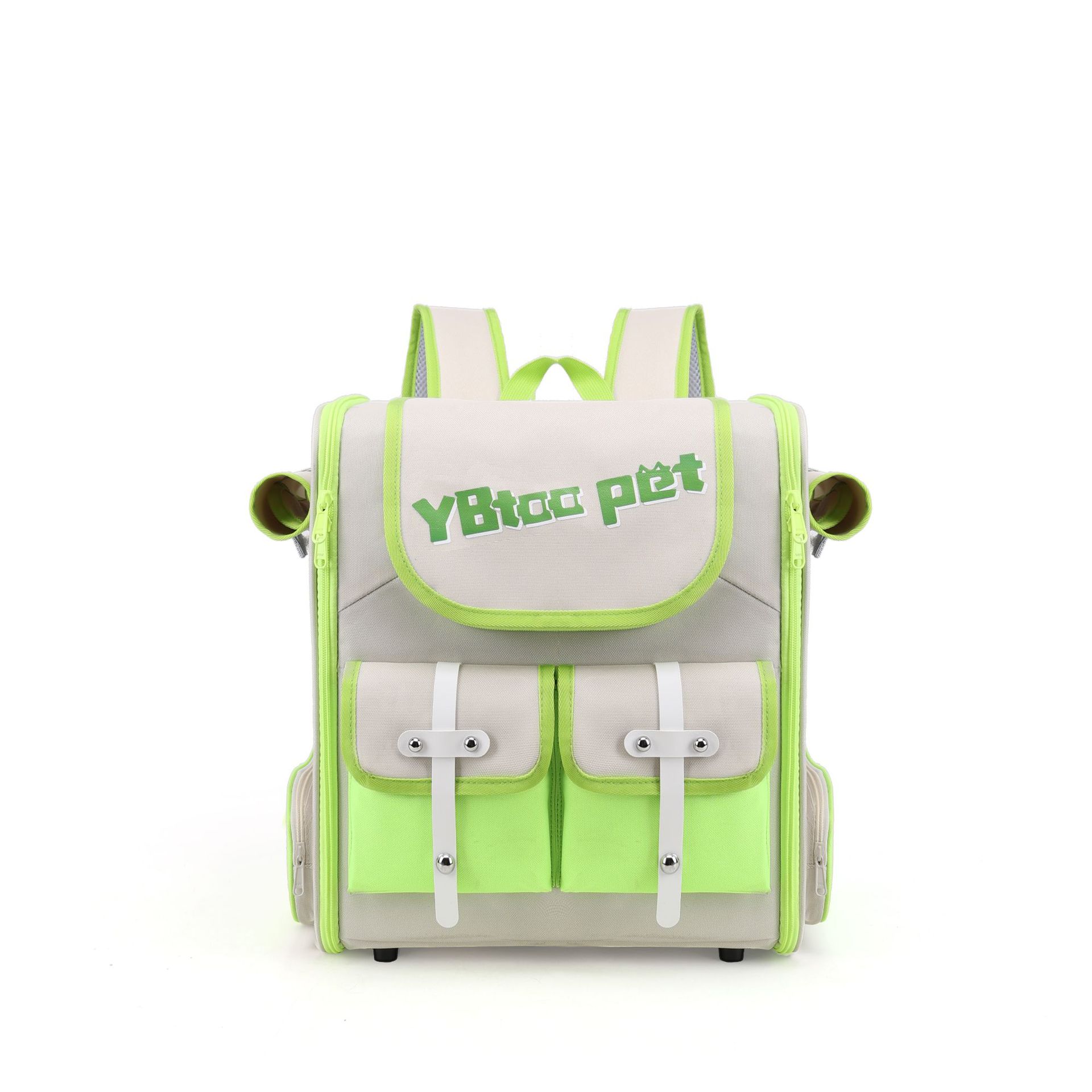 HKM-1028797 Portable Striped Pet Backpack - Breathable Oxford Design for Pets Up to 7.5 kg