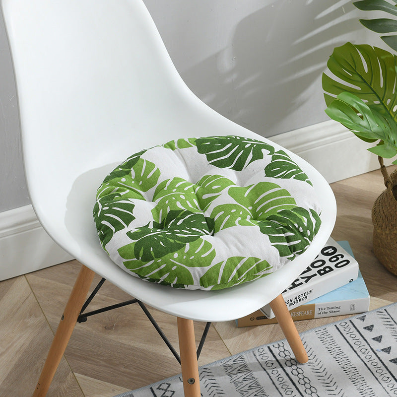 HKM-102931 Cotton and Linen Round Cushion for Home and Office, Nordic Style Chair Cushion