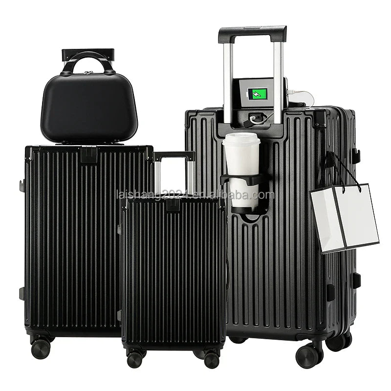 HKM-102931 Four-Piece Luggage Set with Anti-Lock Brake System – 14", 20", 24", 28" Suitcases