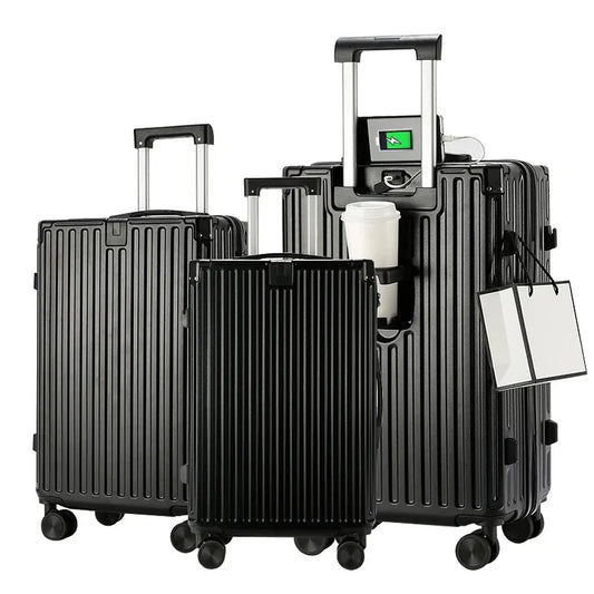 HKM-102931 Four-Piece Luggage Set with Anti-Lock Brake System – 14", 20", 24", 28" Suitcases