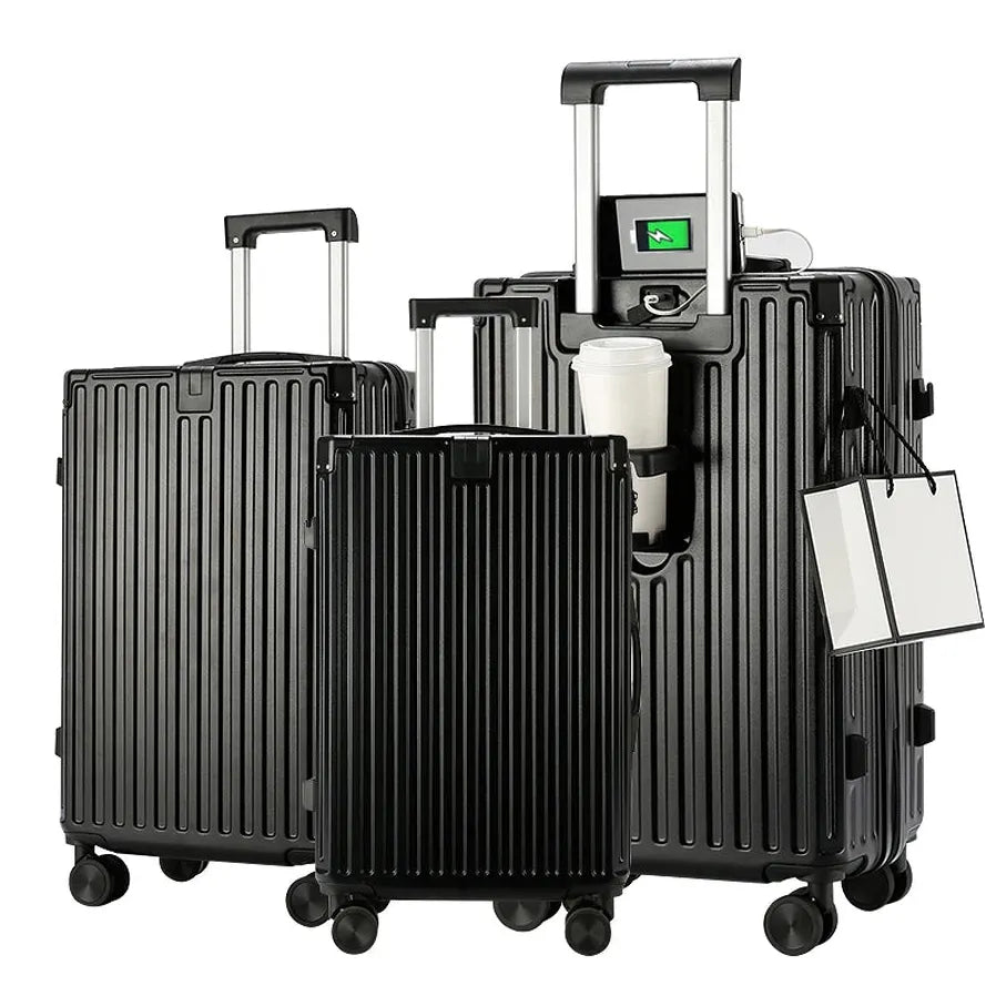 HKM-102931 Four-Piece Luggage Set with Anti-Lock Brake System – 14", 20", 24", 28" Suitcases