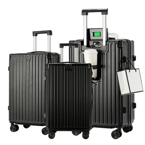 HKM-102931 Four-Piece Luggage Set with Anti-Lock Brake System – 14", 20", 24", 28" Suitcases