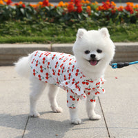 HKM-1030717 Cherry Print Polyester Dog Bottoming Shirt Coat for Pets