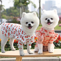 HKM-1030717 Cherry Print Polyester Dog Bottoming Shirt Coat for Pets