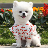 HKM-1030717 Cherry Print Polyester Dog Bottoming Shirt Coat for Pets