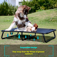HKM-1030973 Portable Dog Iron Frame Mesh Camp Bed with Mattress - Available in Four Sizes