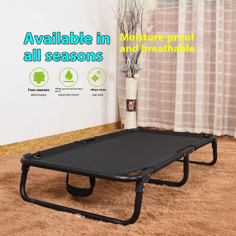HKM-1030973 Portable Dog Iron Frame Mesh Camp Bed with Mattress - Available in Four Sizes