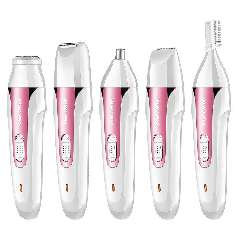 HKM-103123 Multifunctional USB Electric Body Wash and Hair Shaving Machine in Aqua Pink & Aqua Purple