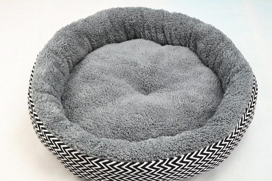 HKM-1032381 Reversible Pet Corrugated Seat Cushion - Canvas Cat and Dog Bed in Red, Blue, Gray