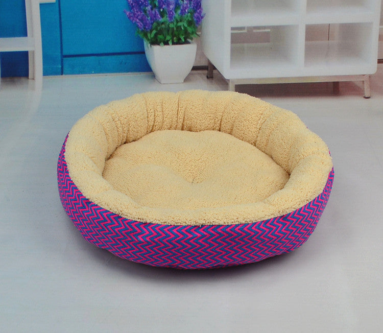 HKM-1032381 Reversible Pet Corrugated Seat Cushion - Canvas Cat and Dog Bed in Red, Blue, Gray