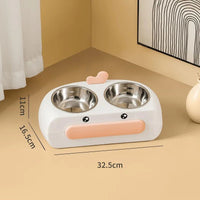 HKM-1032509 Cat Food and Water Bowl with Leak-Proof Design and Integrated Neck Protection ¨C Available in Colorful Options