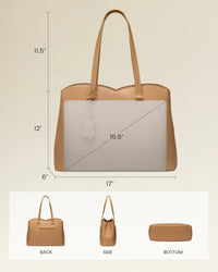 HKM-103251 Designer Office Tote Bag for Women - Large 15.6 Inch Laptop Travel Handbag, Ideal for Work and Business