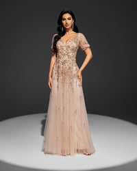 HKM-103251 Elegant Champagne Dress for Women - Style EZ25062