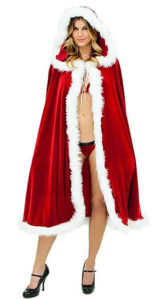 HKM-103315 Elegant Red Cape Cloak for Christmas Celebrations and Festive Events