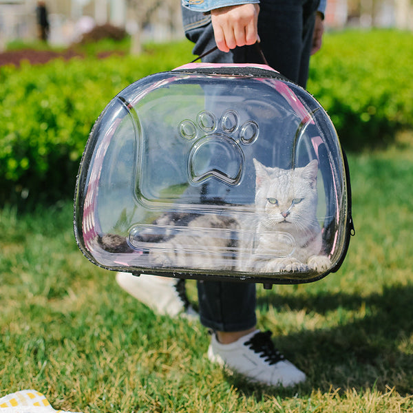 HKM-1034557 Transparent Cat Backpack for Pets - EVA Foam PU Leather, 35L Capacity, Available in Multiple Colors and Sizes