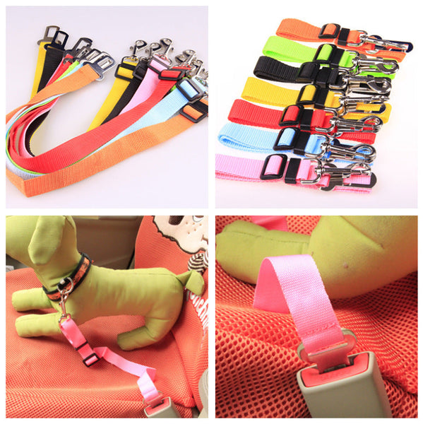 HKM-1034941 Adjustable Dog Seat Belt for Car Safety, Durable Nylon Harness Restraint for Pets 5-20kg