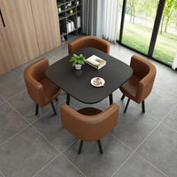 HKM-103571 Modern 4-Seater Dining Table Set with Durable Chairs for Home Furniture